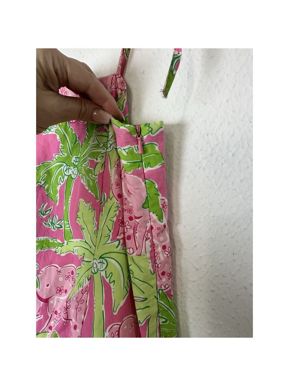 Vintage Lilly Pulitzer Taboo Elephant Palm Print Sundress Girl’s 14 Preppy Party - Picture 8 of 9